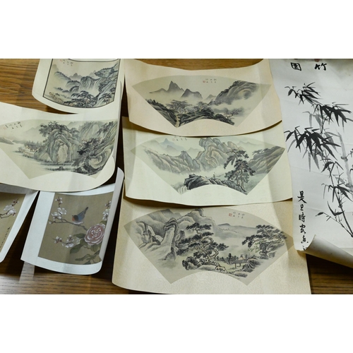 402A - A collections of 20th century traditional Chinese paintings on paper and silk depicting various land... 