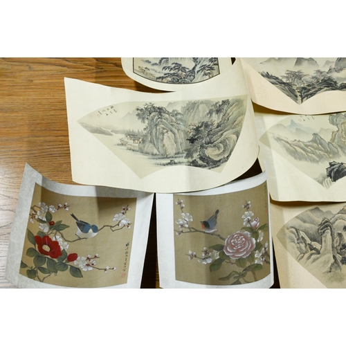 402A - A collections of 20th century traditional Chinese paintings on paper and silk depicting various land... 