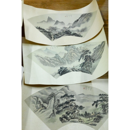 402A - A collections of 20th century traditional Chinese paintings on paper and silk depicting various land... 