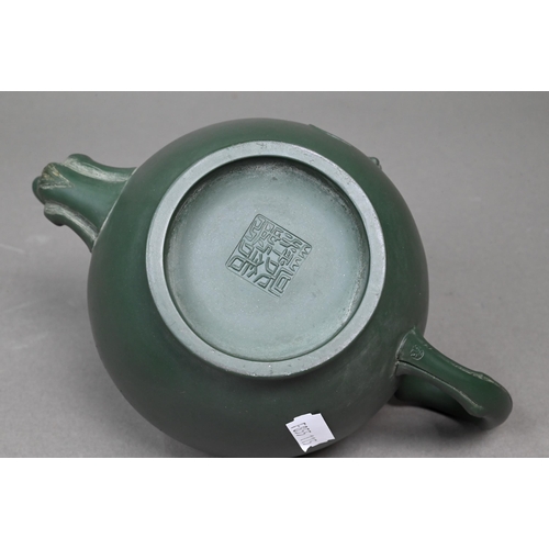 406 - Seven various Chinese Yixing teapots including a 'tree-trunk' example signed 'Rong Ying' and cylindr... 