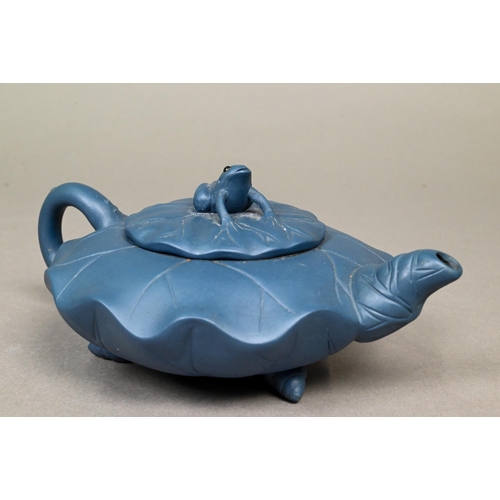 406 - Seven various Chinese Yixing teapots including a 'tree-trunk' example signed 'Rong Ying' and cylindr... 