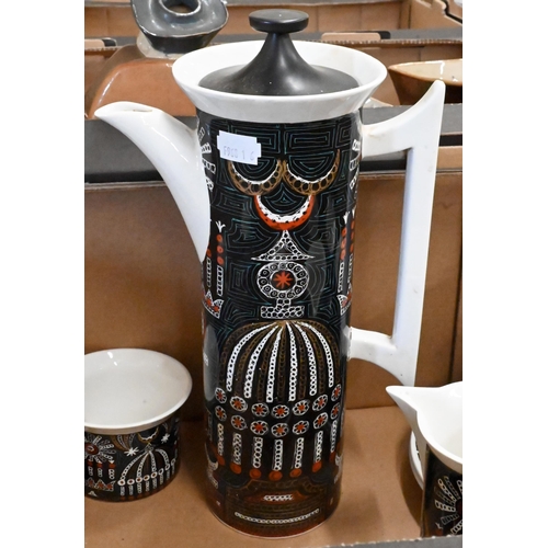 428 - A Portmeirion 'Magic City' design coffee service for six, designed by Susan Williams-Ellis (box)One ... 