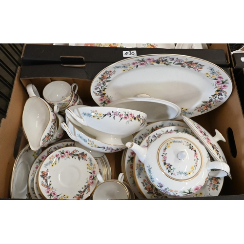 430 - A Wedgwood 'Downland' dinner/tea service to/w a Wedgwood 'Summer Bouquet' part service (2 boxes)