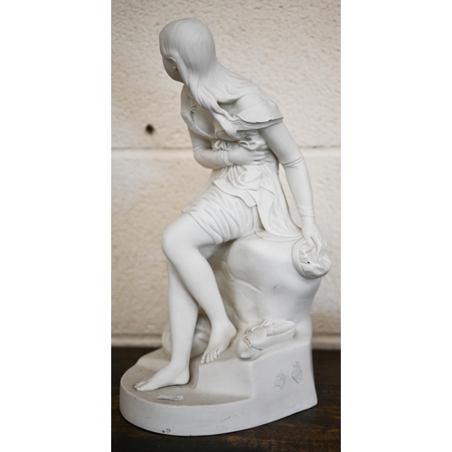 460 - A Victorian parian figure of 'Dorothea' by John Bell, 30 cm (some losses), to/w a Carlton Ware black... 