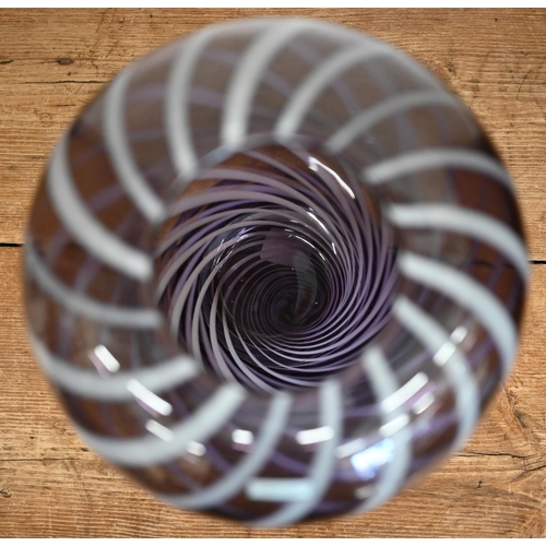 469 - A Waterford Evolution 'Urban Safari' striped and coloured glass vase, 37 cm high (boxed) to/w a cyli... 