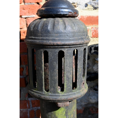 52 - Ham Baker & Co, Westminster S.W., a pair of substantial cast iron bollard form ventilators, with... 