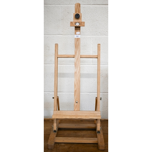 534 - A Daler-Rowney ash adjustable table-top easel, 88 cm high