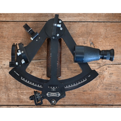 556 - A Heath & Co (London) 'Hezzanith' sextant in teak case with Blue Funnel Line and Glen & Shir... 