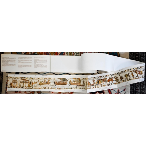 568A - #A section of the Bayeux tapestry wall hanging, and a souvenir ashtray and book etc