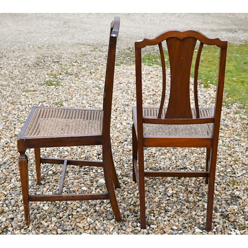 595 - #An old pair of cane seat bedroom side chairs (2)