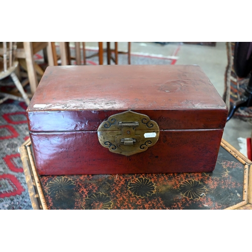 644 - A Victorian octagonal bamboo occasional table with Japanned top panel and under tier to/w lacquered ... 