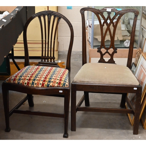 650 - Two 19th century mahogany side chairs both a/f