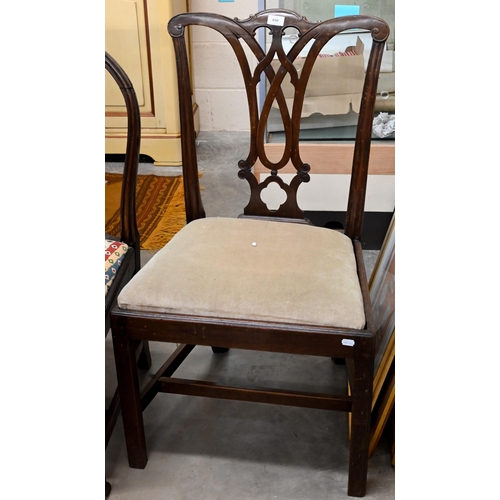 650 - Two 19th century mahogany side chairs both a/f