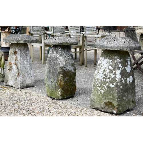 7 - A trio of antique staddle stones (3)