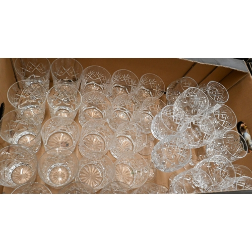 421 - A suite of good quality cut drinking glasses including red and white wine, spirit tumblers, champagn... 