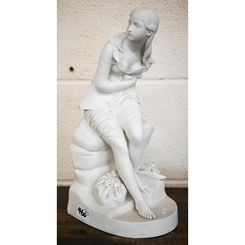 439 - A Victorian parian figure of 'Dorothea' by John Bell, 30 cm (some losses), to/w a Carlton Ware black... 