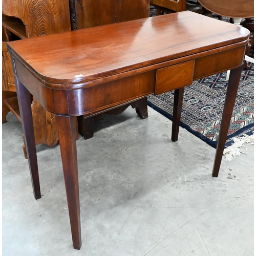 209 - A 19th century mahogany folding tea table, 90- x 43 x 76 cm high