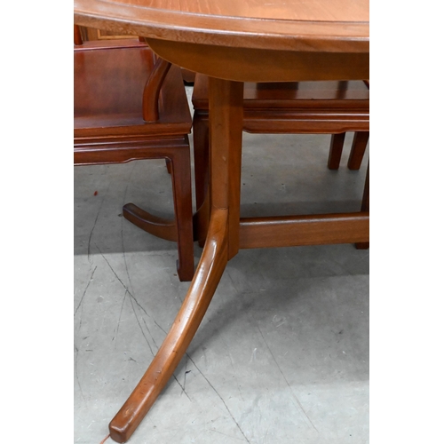 247 - # A mid-century Meredew teak and afromosia oval dining table, 195 x 95 cm