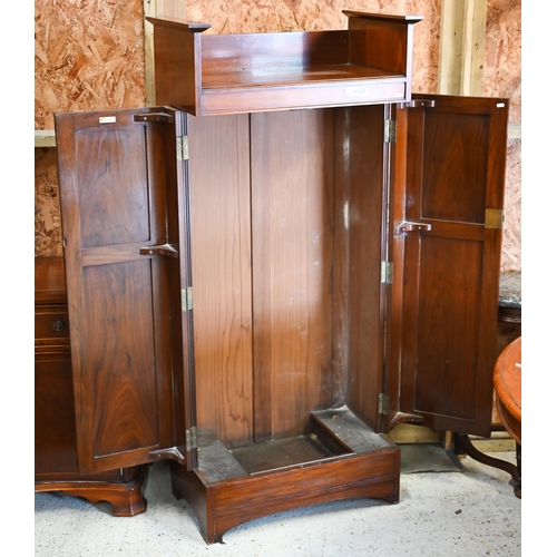 123 - An Edwardian Denby & Spinks patented 'Autovalet' walnut wardrobe, 77 cm w x 45 cm x 170 cm h