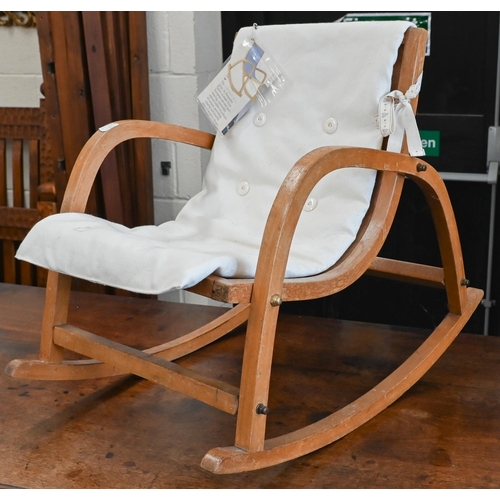 147 - A 1950s bentwood child's rocking chair, possibly Bauhaus