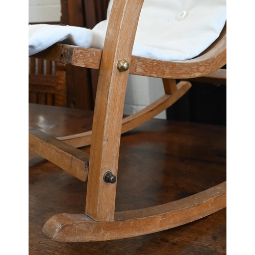 147 - A 1950s bentwood child's rocking chair, possibly Bauhaus