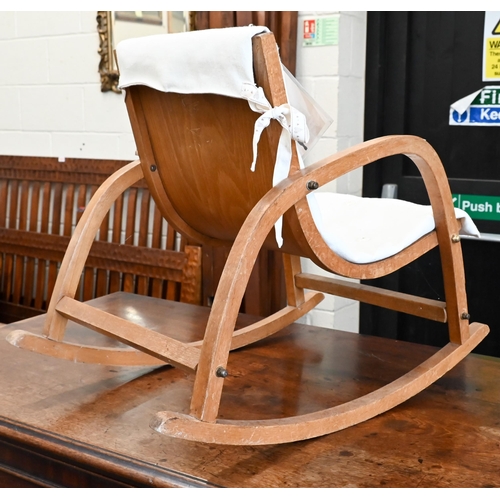 147 - A 1950s bentwood child's rocking chair, possibly Bauhaus