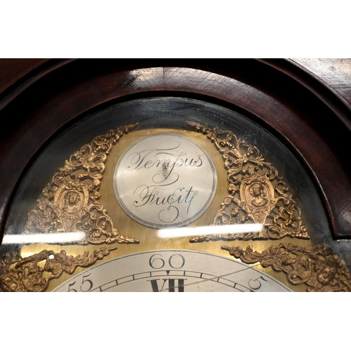 156 - A 'Wilson & Sharp' Edinburgh mahogany longcase clock, brass and silvered dial on eight-day movem... 