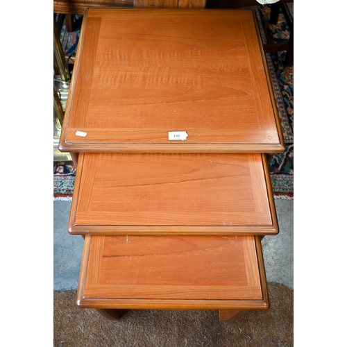 190 - # A G-Plan nest of three teak tables (circular sticker), 50 x 50 x 50 cm