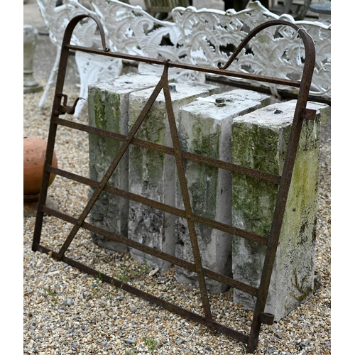 2 - An antique weathered wrought iron estate gate