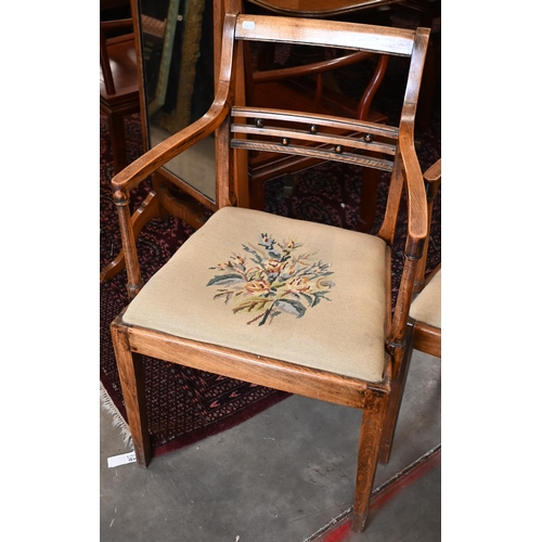 205 - Six tapestry seated carver chairs a/f (6)