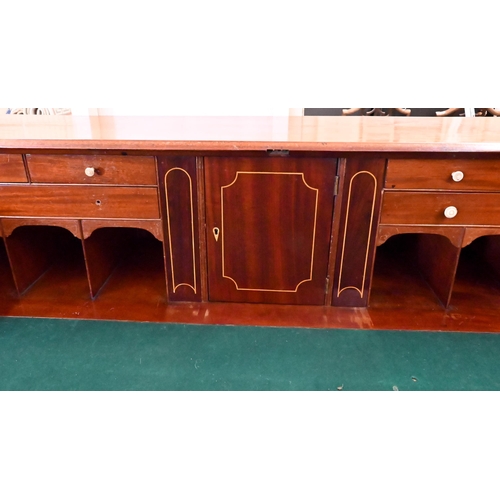 232 - A George III mahogany fall-front bureau with fitted interior over four long graduating drawers raise... 