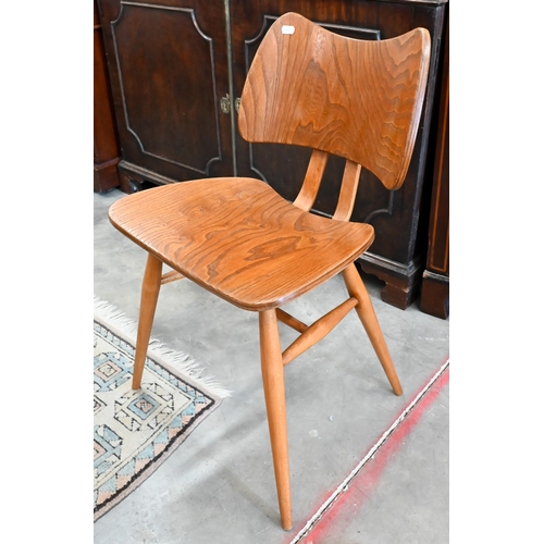 249 - A mid century (1958 design) Ercol 401 model, elm on ply and beech preformed butterfly chair