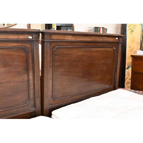 266 - A pair of Edwardian mahogany single beds each c/w sprung base and Harriso BedTailor Classic 148 matt... 