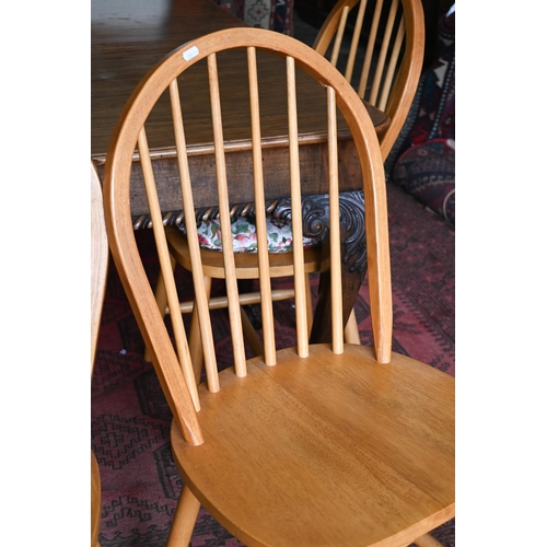 275 - Set of four Ercol-style elm spindle back dining chairs (4)