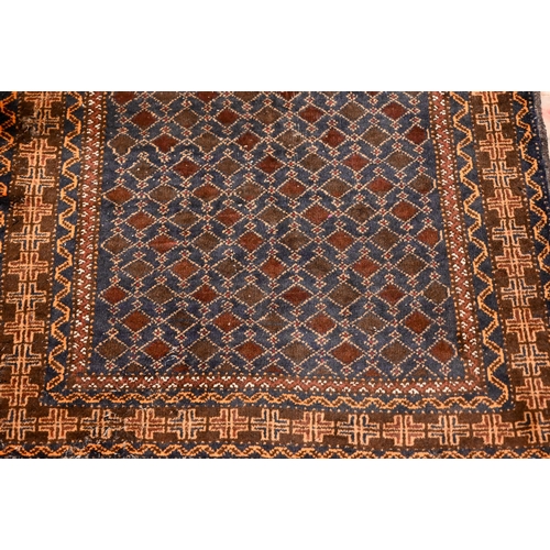 278 - Afghan red ground prayer rug, 156 x 80 cm to/w two Persian baluch rugs, 177 x 90 and 156 x 80 cm (3)