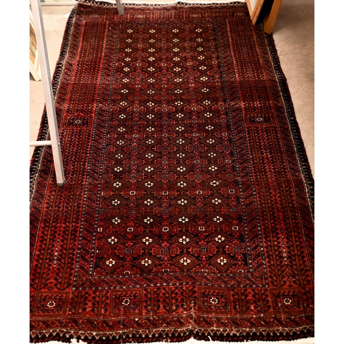 278 - Afghan red ground prayer rug, 156 x 80 cm to/w two Persian baluch rugs, 177 x 90 and 156 x 80 cm (3)