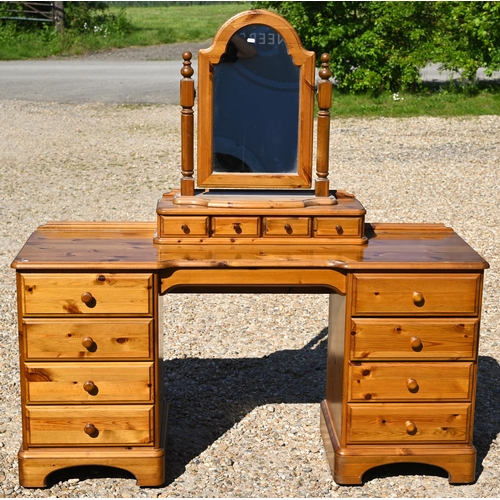 299 - A stained pine (possibly Ducal) bedroom furniture suite comprising six drawer tallboy 60 x 44 x 115 ... 