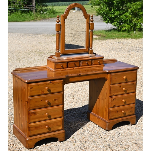 299 - A stained pine (possibly Ducal) bedroom furniture suite comprising six drawer tallboy 60 x 44 x 115 ... 