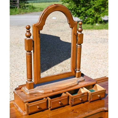 299 - A stained pine (possibly Ducal) bedroom furniture suite comprising six drawer tallboy 60 x 44 x 115 ... 