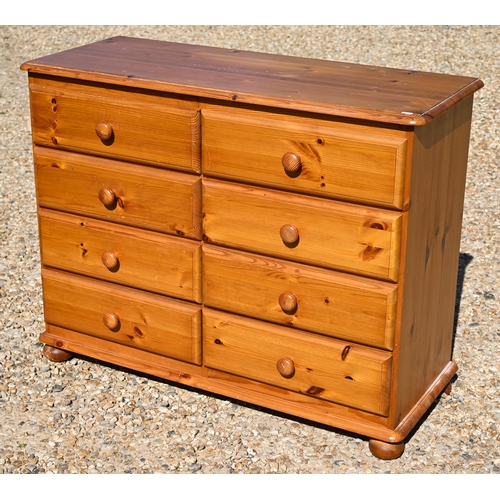 299 - A stained pine (possibly Ducal) bedroom furniture suite comprising six drawer tallboy 60 x 44 x 115 ... 