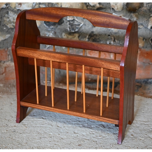 327 - # An old jardiniere stand to/with a magazine rack and a tripod wine table, all a/f (3)