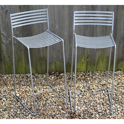 347 - A stack of six Emu bar stools, finished in silver (6)