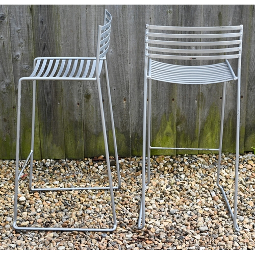 347 - A stack of six Emu bar stools, finished in silver (6)