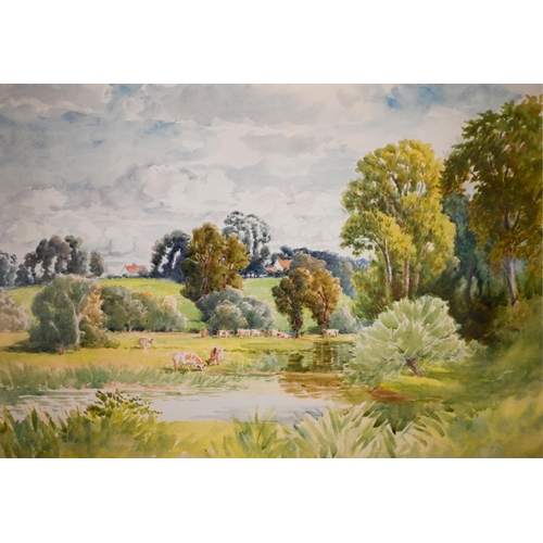 361 - HPREX - A 19th century watercolour of Ludlow from Brinks Coppice, inscribed and dated, 30 x 40 cm; a... 