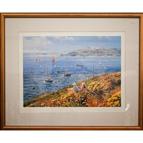 363 - Dyer - two ltd edition Cornish coastal landscapes - St Mawes and Helford Passage, 51 x 67 cm (2)