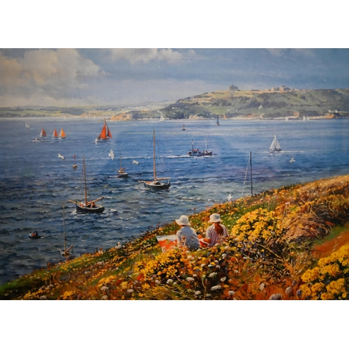 363 - Dyer - two ltd edition Cornish coastal landscapes - St Mawes and Helford Passage, 51 x 67 cm (2)