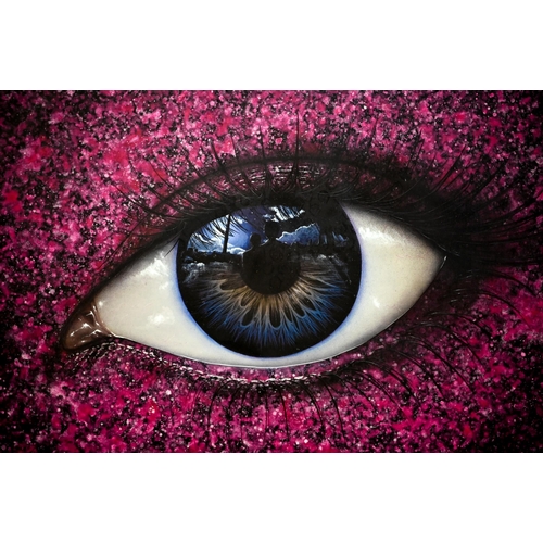 377 - 'My Dog Sighs' limited edition print of an eye, indistinctly signed, 60 x 60 cm c/w paperwork