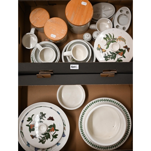 401 - A quantity of Portmeirion 'Botanic Garden' table ware (2 boxes)