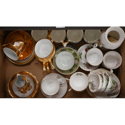 418 - # Three boxes of decorative ceramics including tea wares, wall plates etc (3)