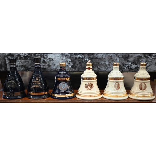 472 - Ten Wade Bells whisky commemorative bell decanters (full)